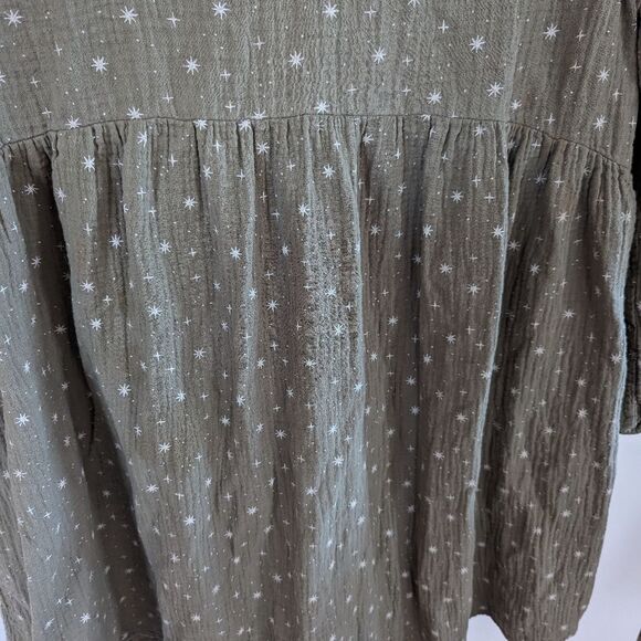 Rylee and Cru Olive Stars Velvet Tie Mini Dress S Small - Picture 6 of 7